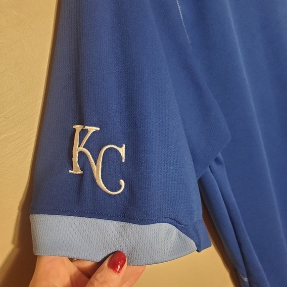 Kansas City Royals Majestic Blue and White Baseball Polyester Jersey Size Large - Picture 6 of 8